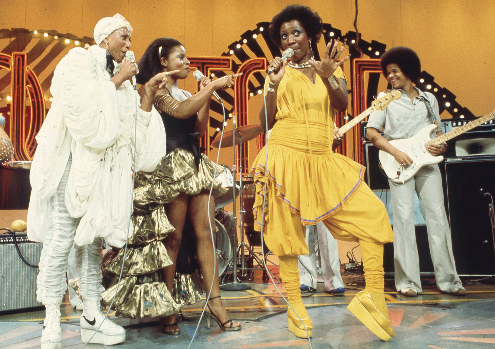 Labelle performs on Soul Train, episode 190, aired September 25, 1976. Photo via Soul Train/Getty Images.